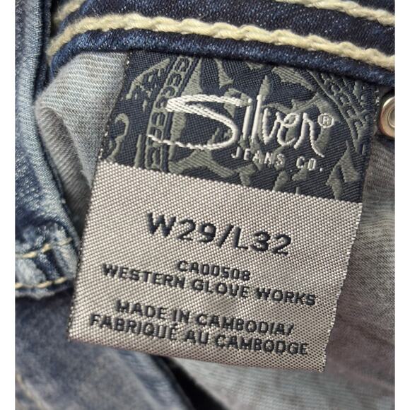 Silver Jeans Suki Flap Low Rise Boot Cut Stitched Medium Wash Women's Size 29 32 - Picture 8 of 8